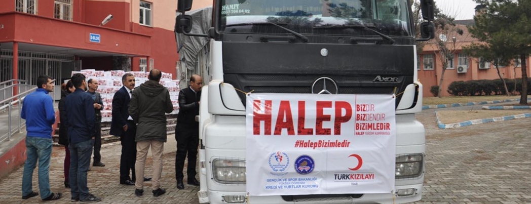 KYK\'nın topladığı yardımlar Halep\'e gönderildi