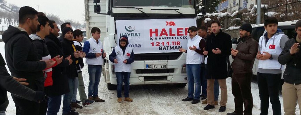 Batman\'dan Halep halkına yardımlar sürüyor