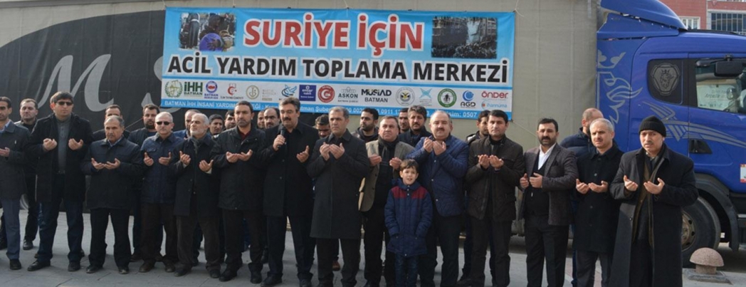 Suriyeliler için toplanan yardımlar gönderildi