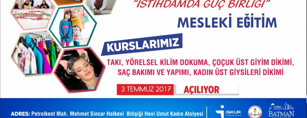 Mesleki Eğitim Kursları Başlıyor