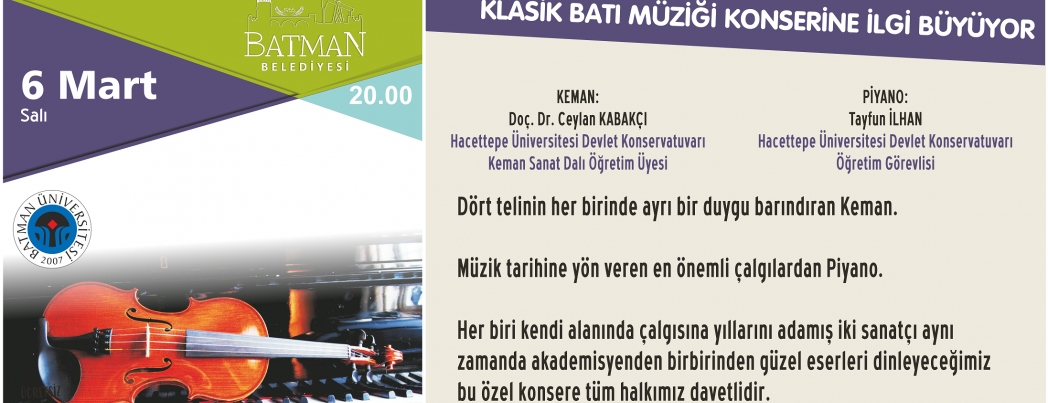 KLASİK BATI MÜZİĞİ KONSERİNE İLGİ BÜYÜYOR